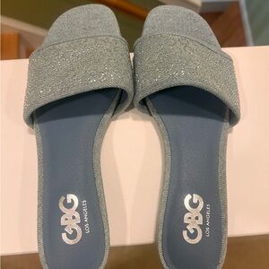GBG Los Angeles Women's Denim Slide Sandals